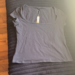 Skims Cotton Jersey Scoop Neck Short Sleeve Tee• NWT • Never Worn • Small • Onyx